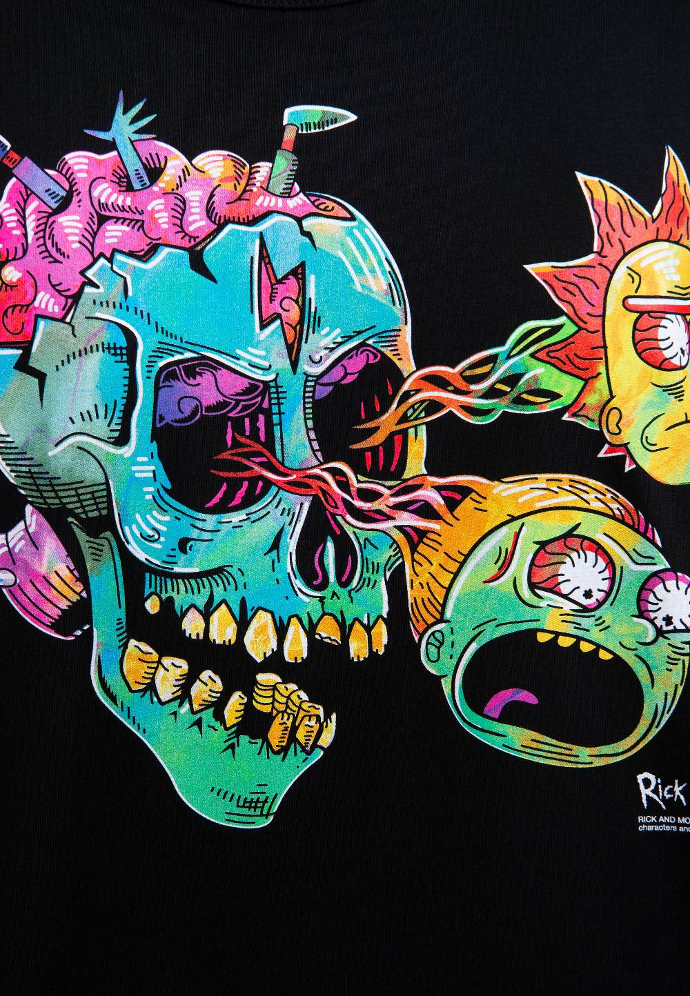 Logoshirt Rick & Morty - Eyeball Skull - T-Shirt Print - Herren Fabrikverkauf