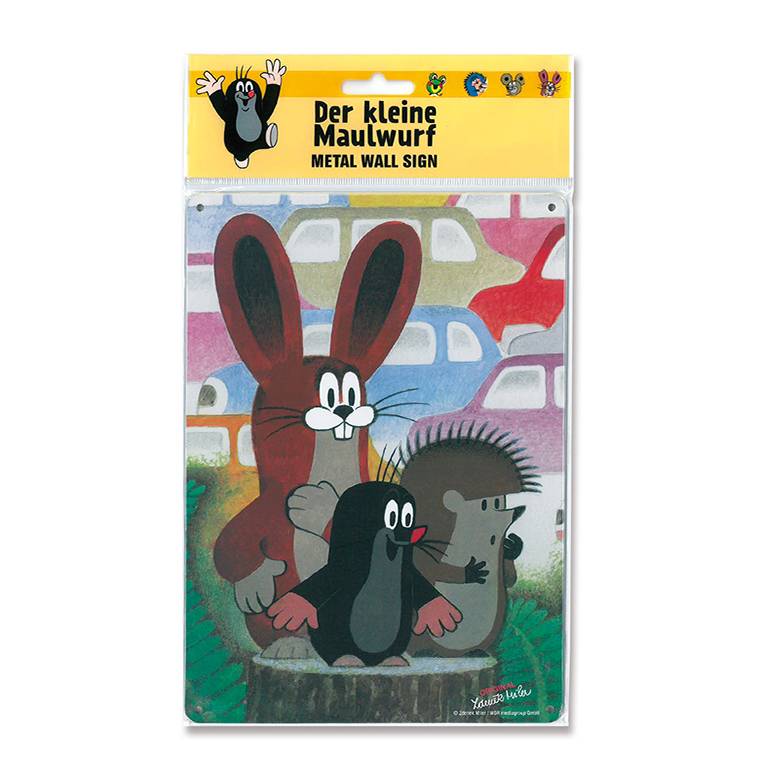 Logoshirt Der kleine Maulwurf - Freunde - Hase und Igel - Blechschild A5 Im Verkauf