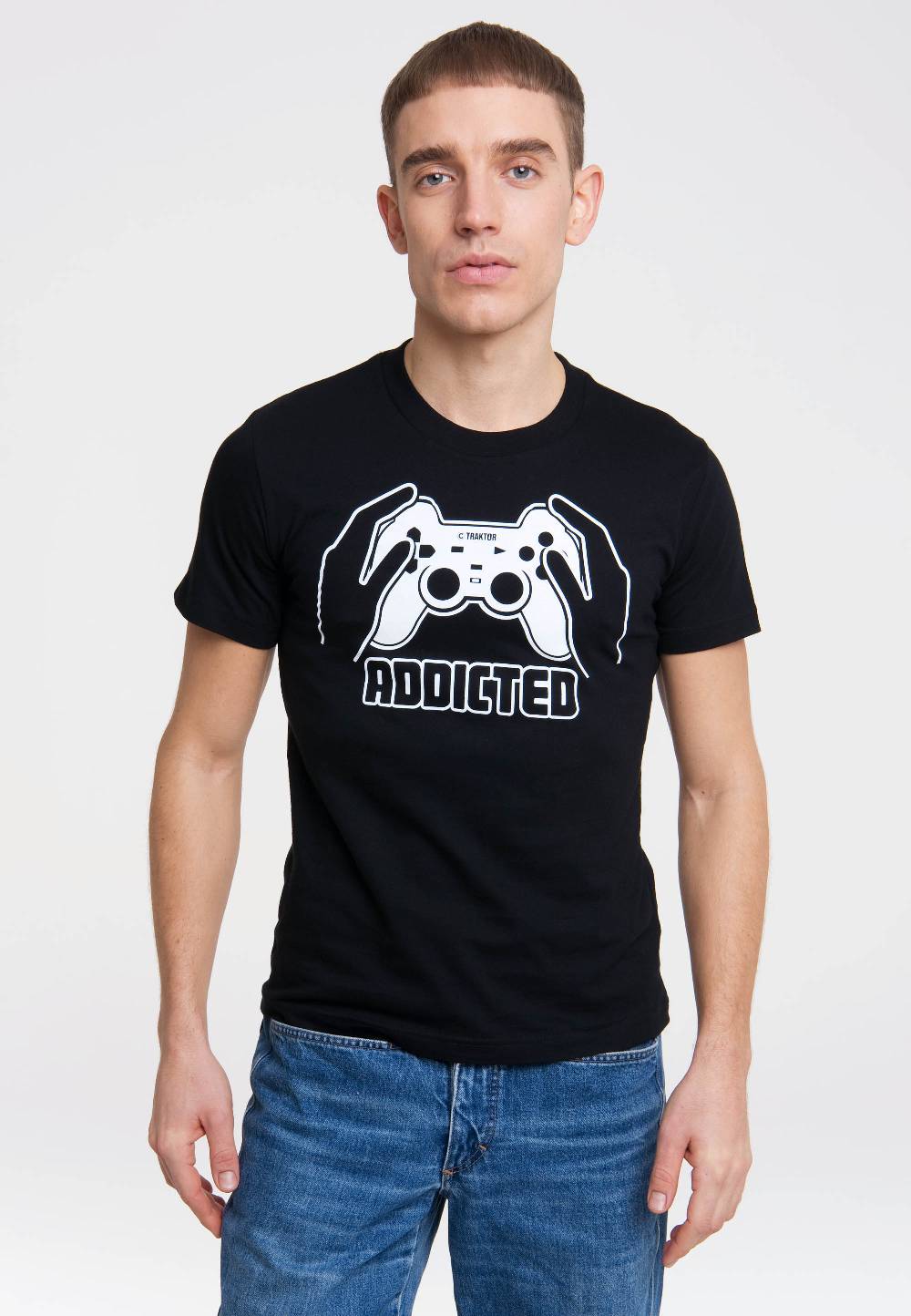 Logoshirt Addicted - Gamecontroller - T-Shirt Print Auslauf