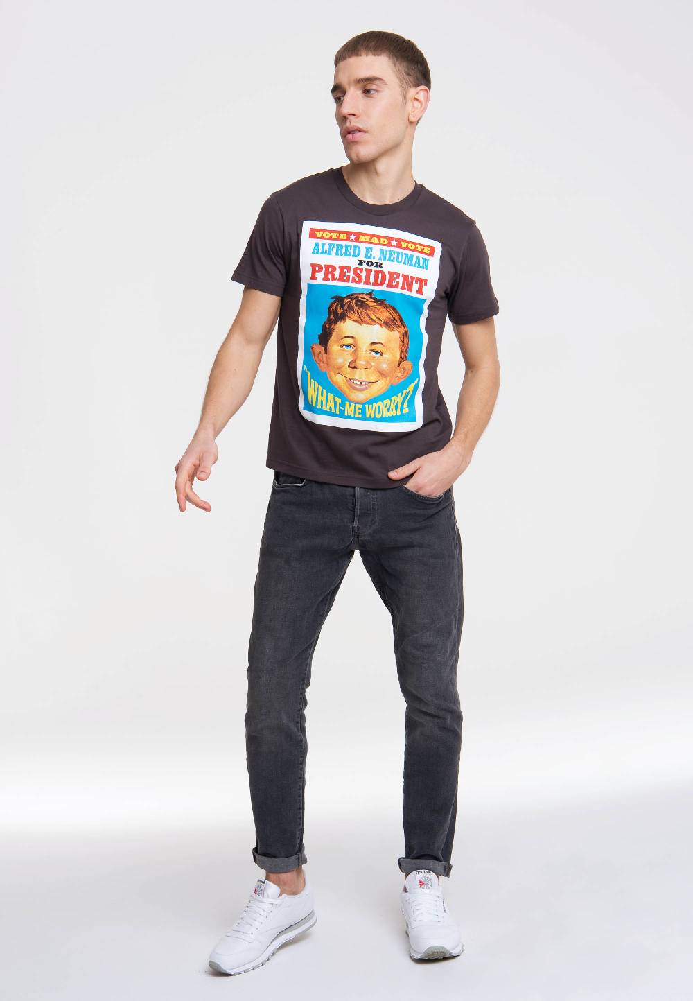 Logoshirt Mad Magazin - Alfred E. Neumann - For President - T-Shirt Print Sonderangebot