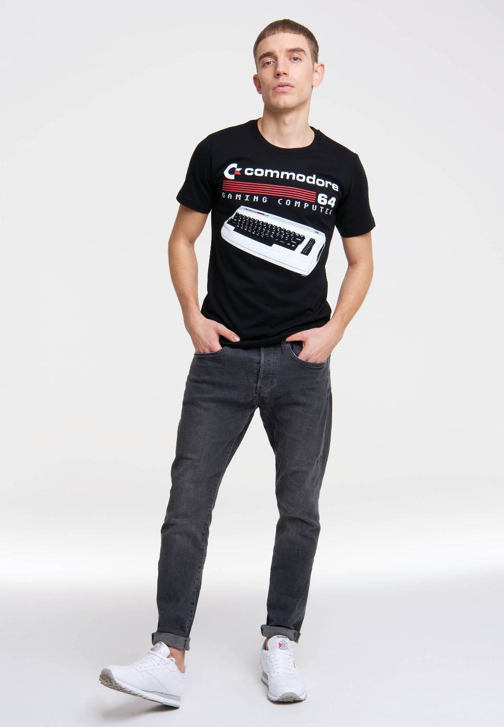 Logoshirt Commodore 64 - Gaming Computer - Tastatur - T-Shirt Print Großer Ausverkauf