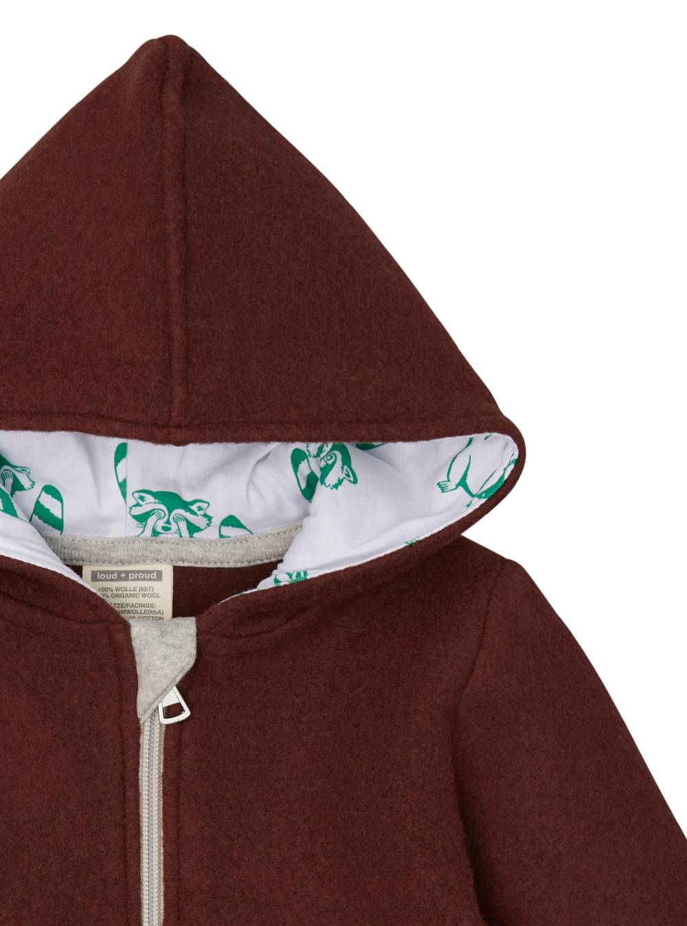 Loud Proud Wollfleece-Jacke mit Kapuze Begrenzt auf 3 Tage