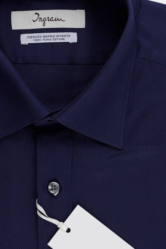 ingram Hemd Herren Ingram Slim Einfarbig 100% Baumwolle kragen Italienisch Lange Ärmel Wochenangebot