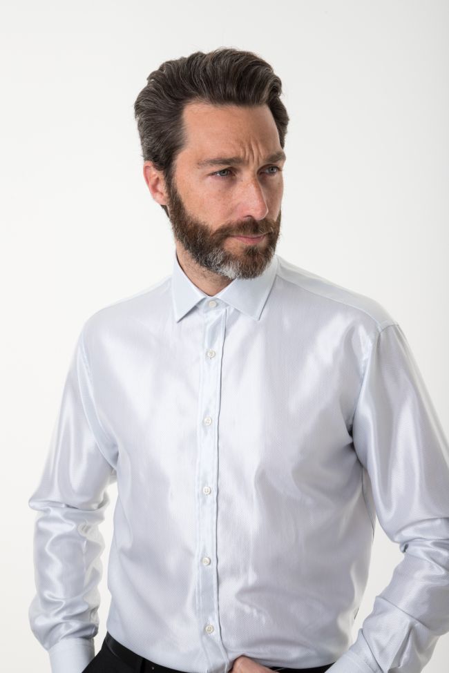 ingram Hemd Herren Ingram Classic Einfarbig 55% Baumwolle 45% Viskose kragen Italienisch Lange Ärmel Letzte 2 Tage