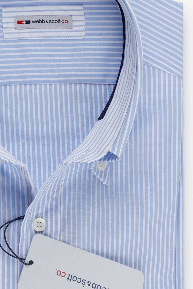 webb & scott Hemd Herren Webb & Scott Classic Streifen 100% Baumwolle kragen Button-Down Lange Ärmel Super Rabatt