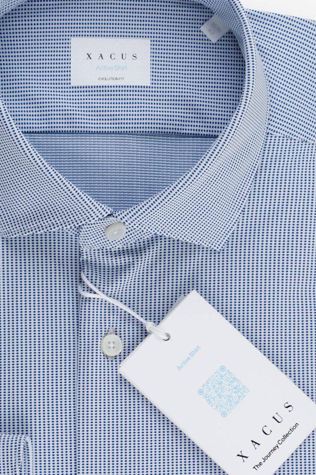 xacus Hemd Herren Xacus Classic Halb Unifarben 83% polyamide 17% elastane kragen Französisch Lange Ärmel Outlet