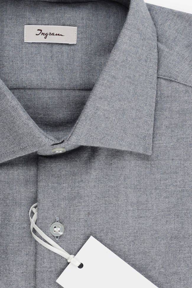 ingram Hemd Herren Ingram Regular Einfarbig 100% winter cotton kragen Italienisch Lange Ärmel im Angebot