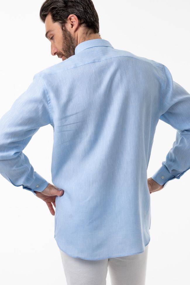 aplomb Hemd Herren Aplomb Classic Einfarbig 100% Leinen kragen Button-Down Lange Ärmel Saisonale Angebote