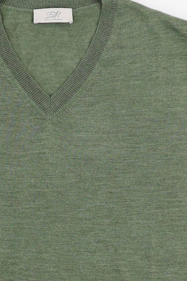 enzo mantovani Strickwaren Herren Enzo Mantovani V-Ausschnitt Regular Einfarbig 70% cashmere 30% silk Sonderangebot der Fabrik