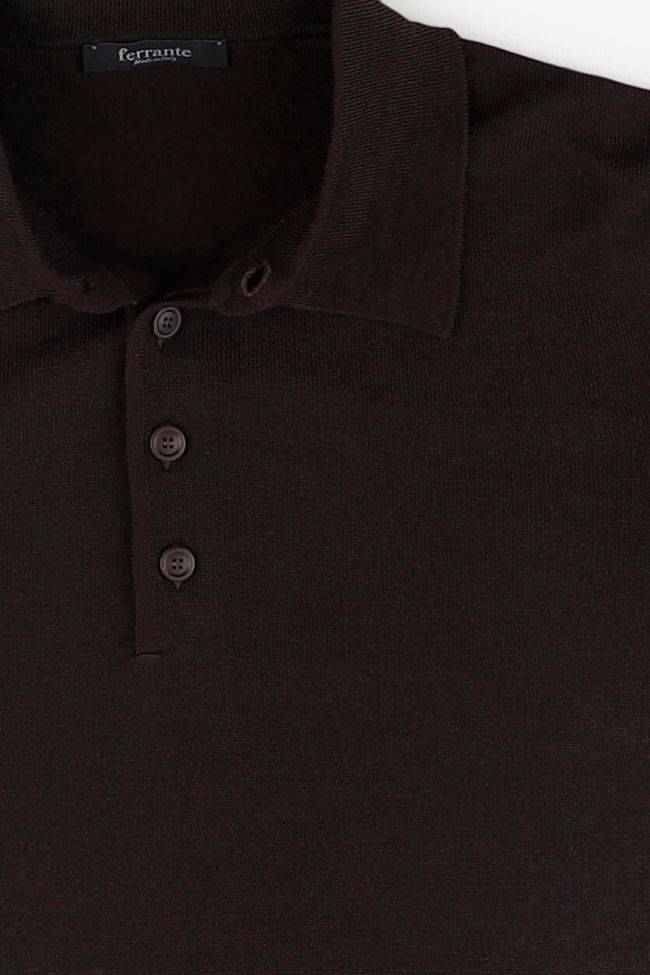 ferrante Strickwaren Herren Ferrante Polokragen Regular Einfarbig 100% Merinowolle Extrafine Black Friday Preise