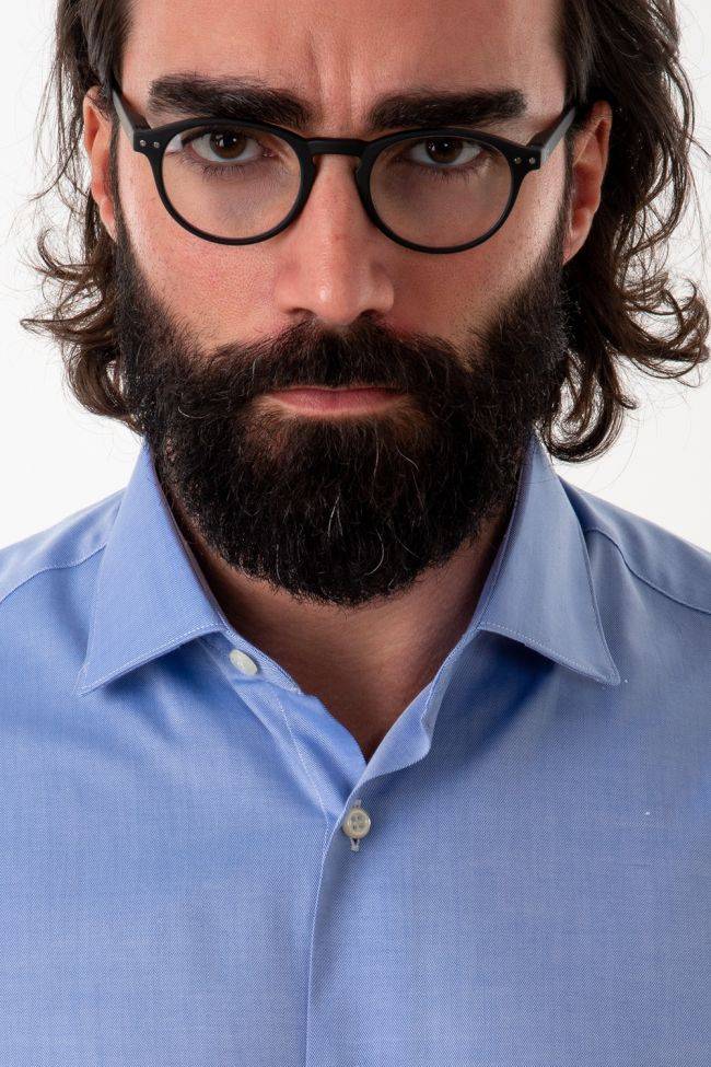 aplomb Hemd Herren Aplomb Slim Einfarbig 100% Baumwolle kragen Französisch Lange Ärmel Clearance-Verkauf