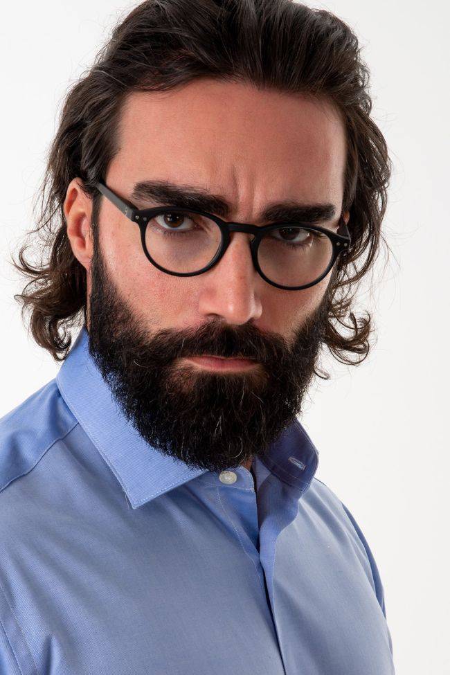 aplomb Hemd Herren Aplomb Slim Einfarbig 100% Baumwolle kragen Französisch Lange Ärmel Clearance-Verkauf