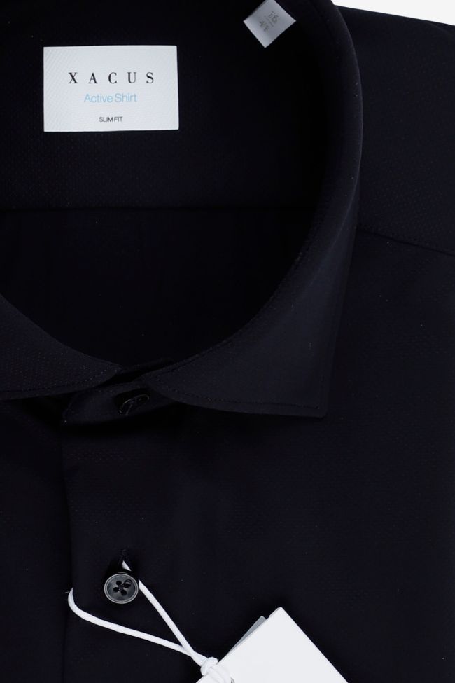 xacus Hemd Herren Xacus Slim Einfarbig 86% polyamide 14% elastane kragen Französisch Lange Ärmel 2025