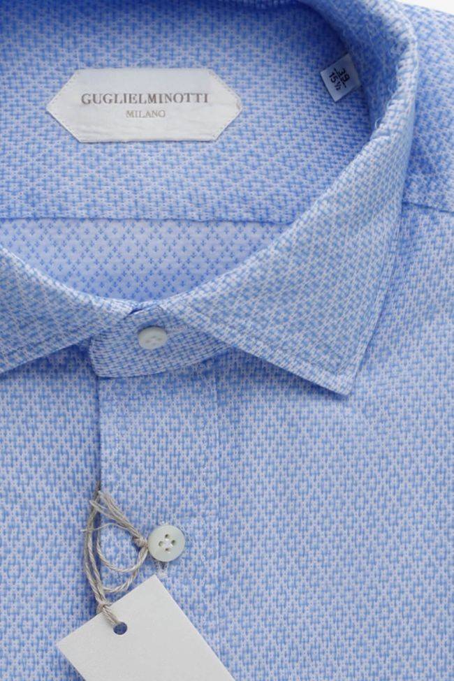 guglielminotti Hemd Herren Guglielminotti Slim Halb Unifarben 100% Baumwolle kragen Französisch Lange Ärmel Outlet