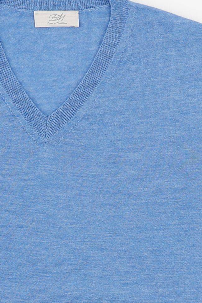 enzo mantovani Strickwaren Herren Enzo Mantovani V-Ausschnitt Regular Einfarbig 70% cashmere 30% silk Blitzangebot