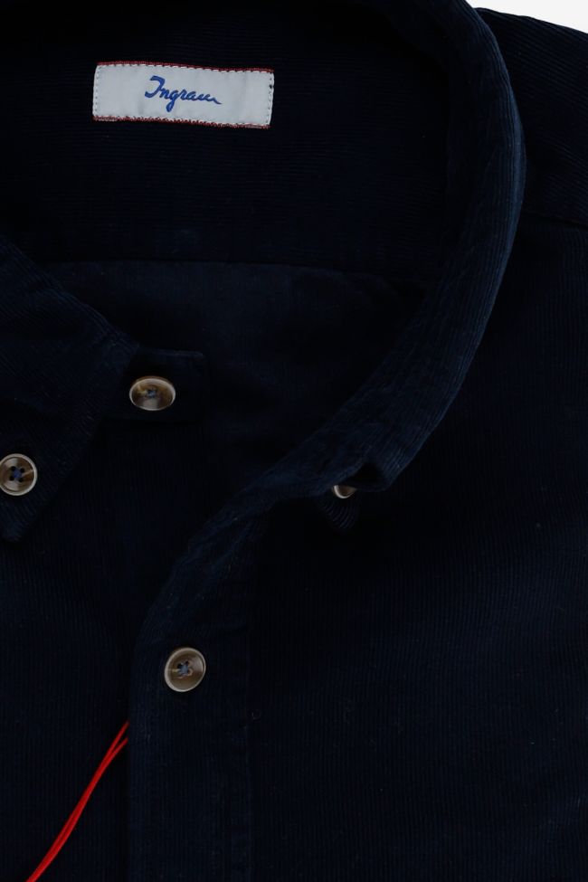ingram Hemd Herren Ingram Slim Einfarbig 100% Baumwolle kragen Button-Down Lange Ärmel Kostenlose Rückgabe