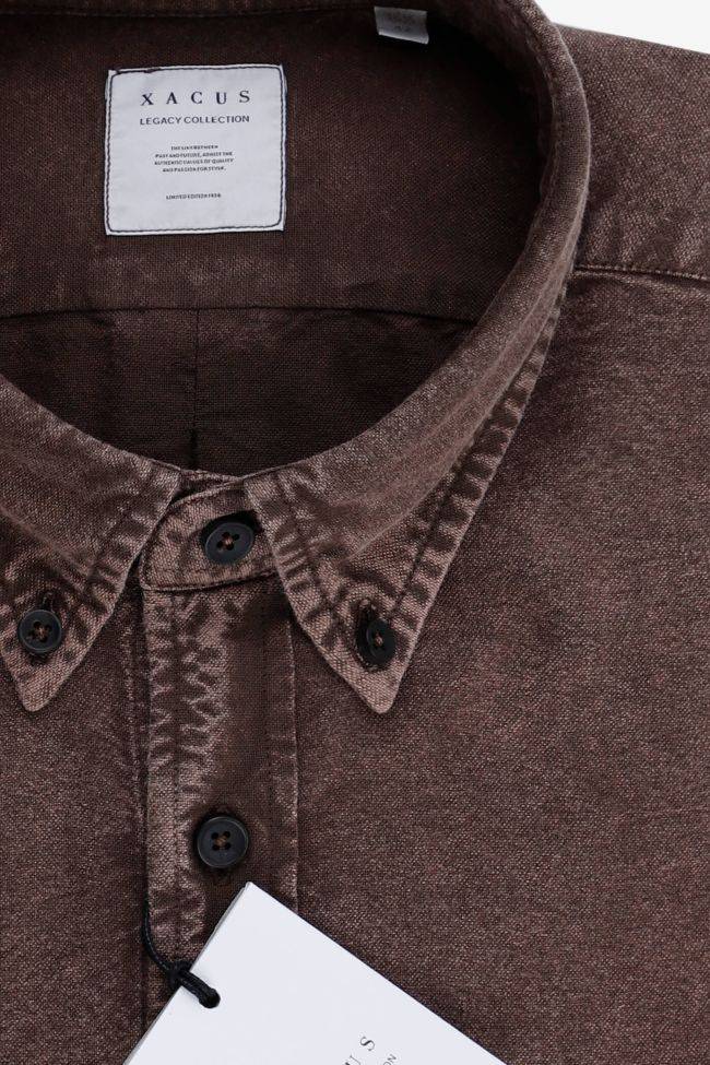 xacus Hemd Herren Xacus Regular Einfarbig 100% Baumwolle Denim Jeans kragen Button-Down Lange Ärmel Letzte 2 Tage