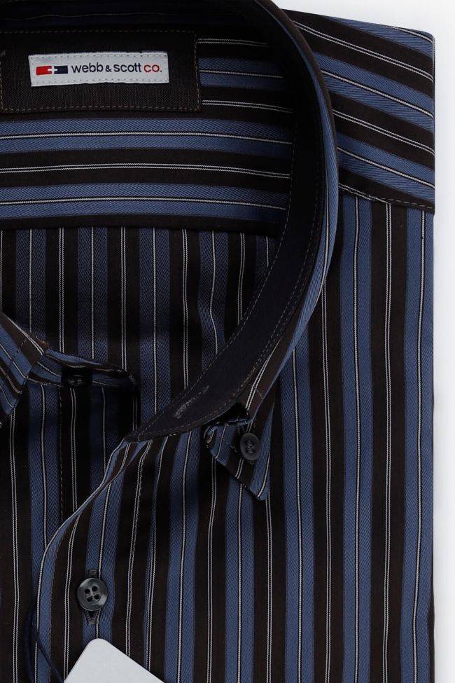 webb & scott Hemd Herren Webb & Scott Classic Streifen 100% Baumwolle kragen Button-Down Lange Ärmel Letzter Tag