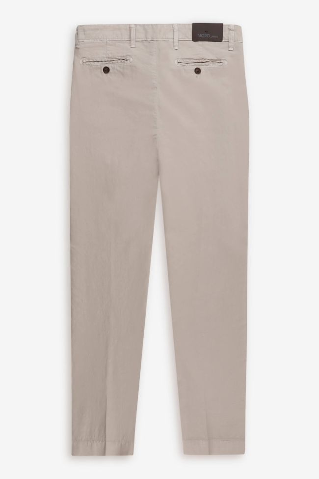 moro Hose Herren Moro Chinos Slim Einfarbig 66% polyester 34%linen Kostenloser Versand