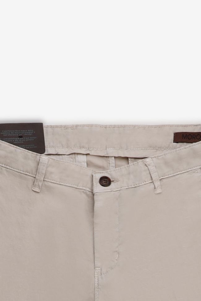 moro Hose Herren Moro Chinos Slim Einfarbig 66% polyester 34%linen Kostenloser Versand