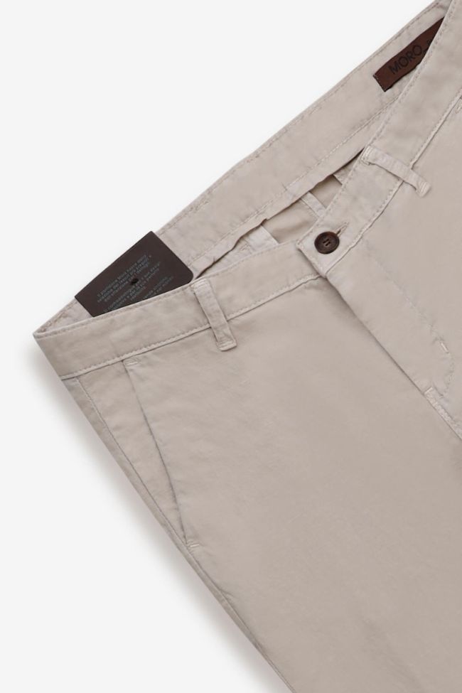 moro Hose Herren Moro Chinos Slim Einfarbig 66% polyester 34%linen Kostenloser Versand