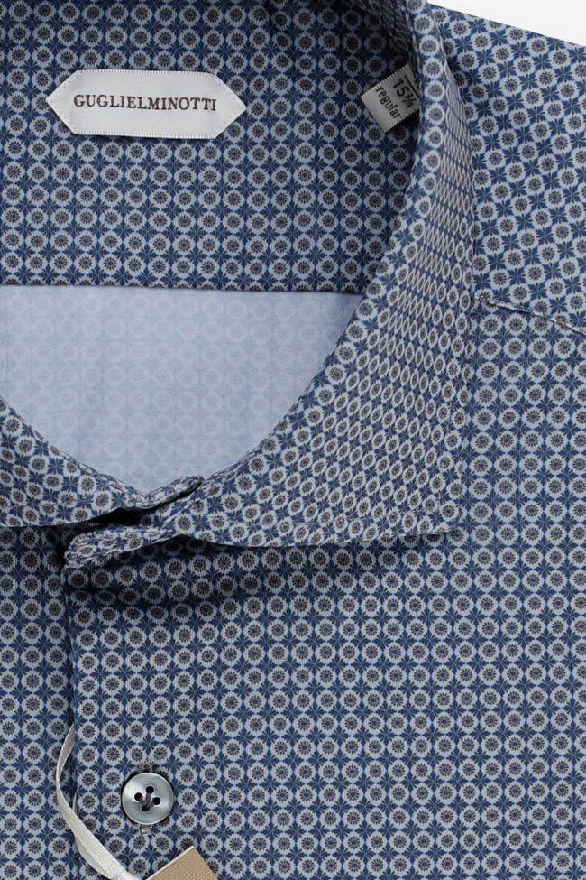 guglielminotti Hemd Herren Guglielminotti Regular Halb Unifarben 85% poliammide 15% elastam kragen Französisch Lange Ärmel Heißer Verkauf