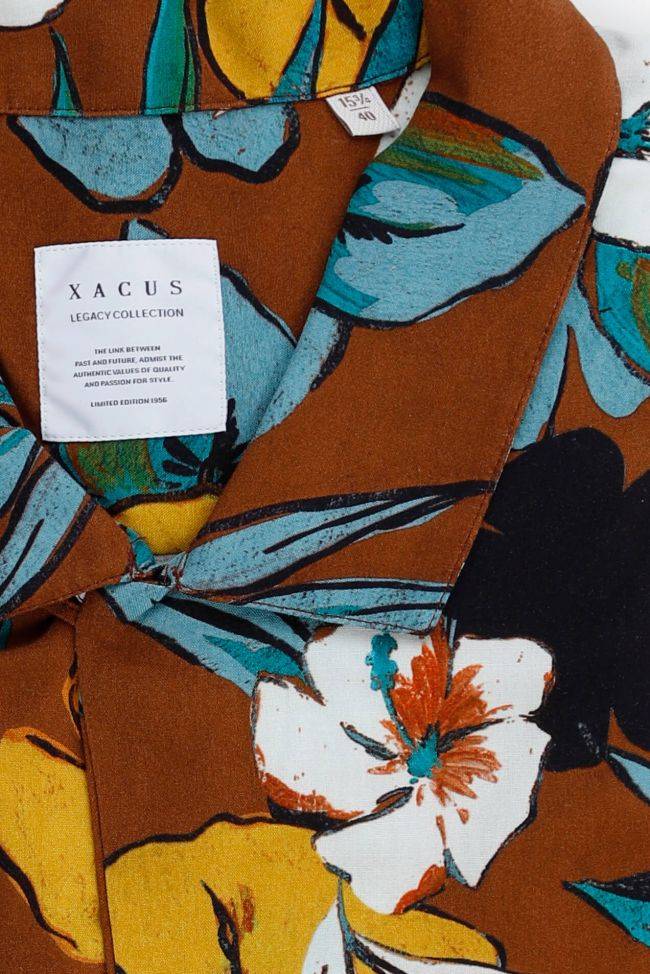 xacus Hemd Herren Xacus Regular Muster 100% Viskose kragen Hawaiikragen Kurze Ärmel Exklusive Angebote