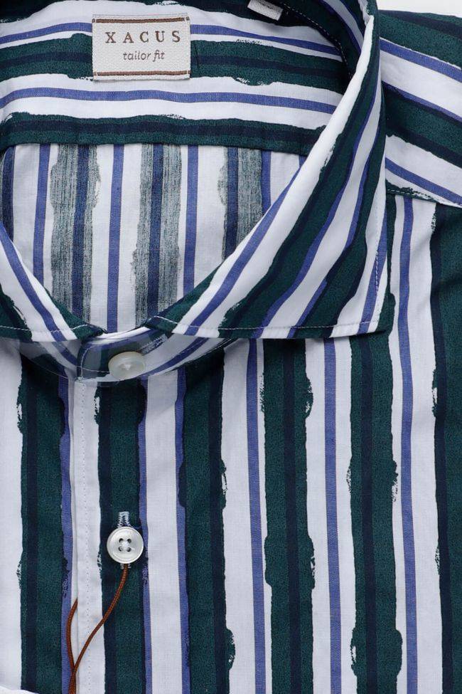 xacus Hemd Herren Xacus Regular Streifen 100% Baumwolle kragen Französisch Lange Ärmel Blitzangebot