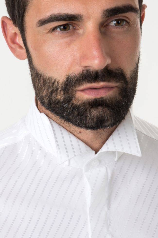 ingram Hemd Herren Ingram Slim Streifen 60% Baumwolle, 40% Viskose kragen Kläppchenkragen Lange Ärmel Preisnachlass