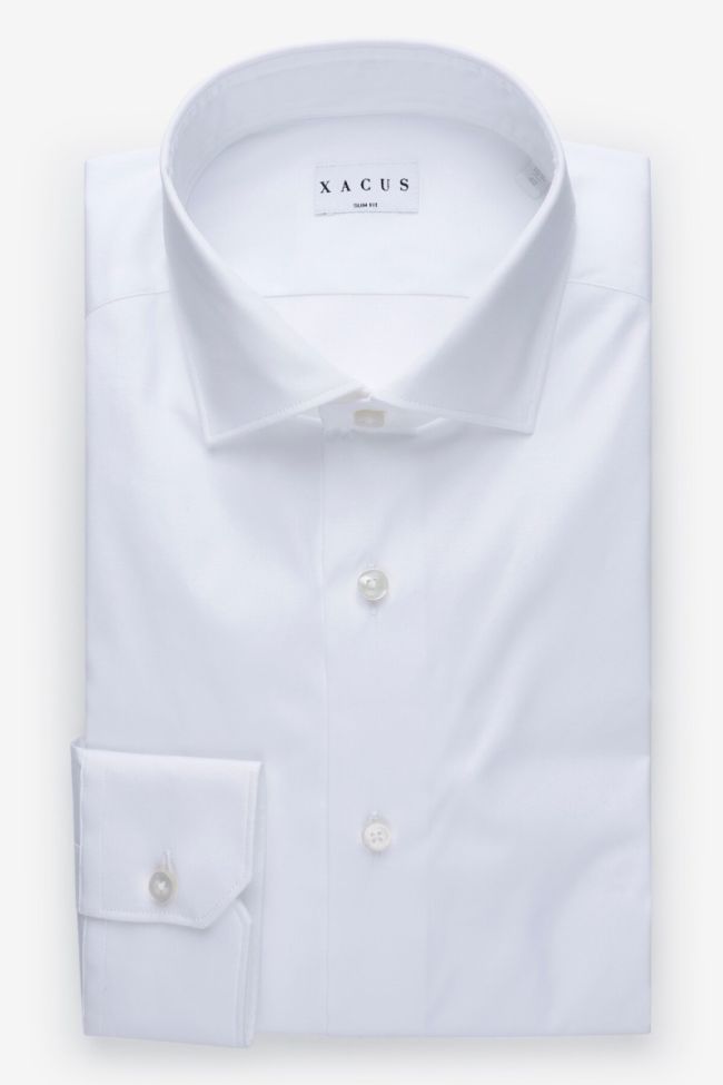 xacus Hemd Herren Xacus Slim Einfarbig 96% Baumwolle 4% elastan kragen Französisch Lange Ärmel Heißer Verkauf