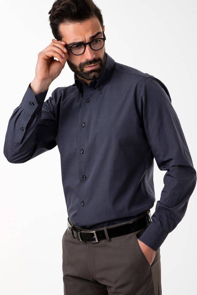 aplomb Hemd Herren Aplomb Regular Einfarbig 100% Baumwolle kragen Button-Down Lange Ärmel Online Outlet