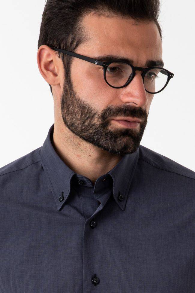 aplomb Hemd Herren Aplomb Regular Einfarbig 100% Baumwolle kragen Button-Down Lange Ärmel Online Outlet