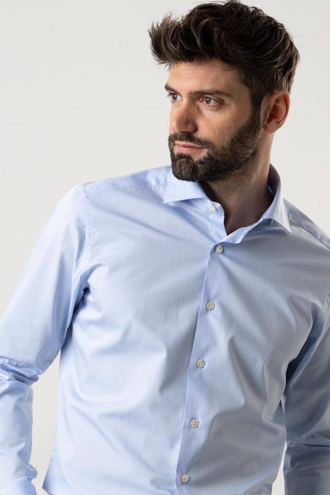 caliban Hemd Herren Caliban Regular Einfarbig 100% Baumwolle kragen Französisch Lange Ärmel Zeitlich begrenztes Angebot