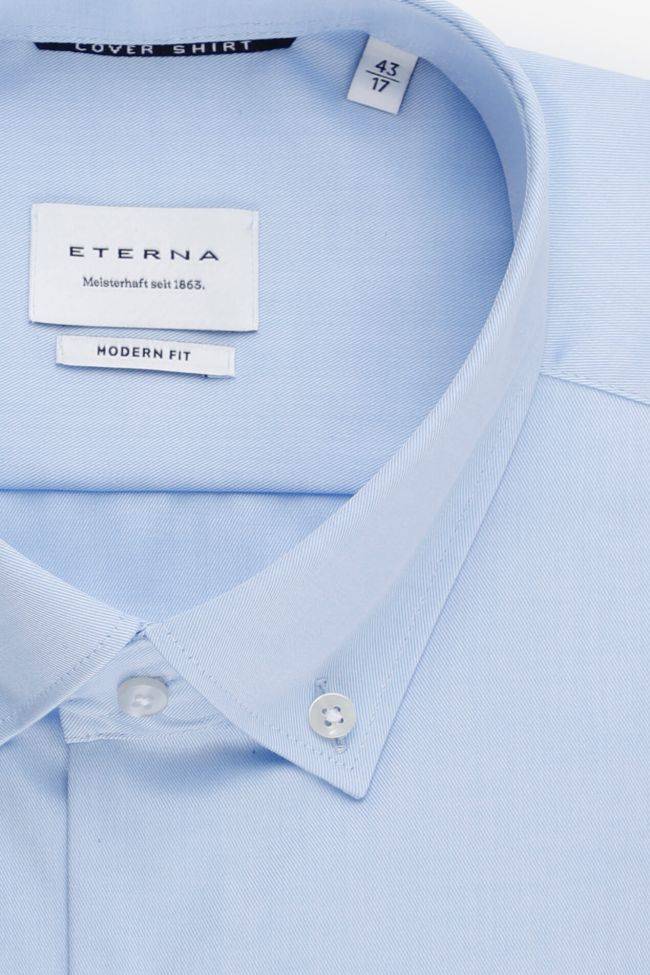 eterna Hemd Herren Eterna Classic Bügelfreie Einfarbig 100% Baumwolle kragen Button-Down Lange Ärmel Kostenlose Rückgabe