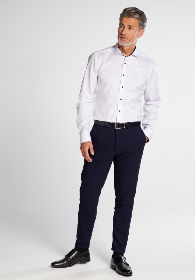 eterna Hemd Herren Eterna Slim Bügelfreie kragen Französisch Lange Ärmel Nur noch ein Tag übrig