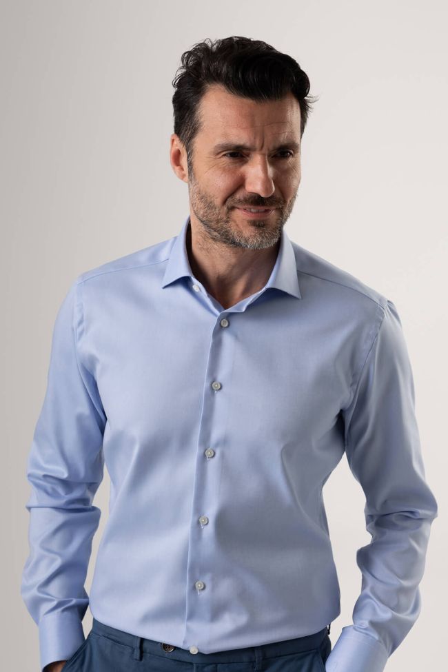 xacus Hemd Herren Xacus Regular Bügelfreie Einfarbig 100% Baumwolle kragen Französisch Lange Ärmel Begrenzt auf 3 Tage