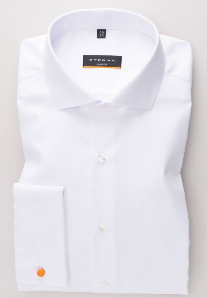 eterna Hemd Herren Eterna Slim Bügelfreie kragen Französisch Lange Ärmel Outlet