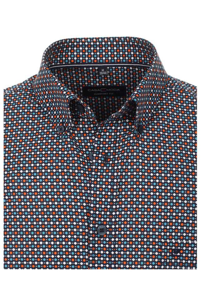 casamoda Hemd Herren Casamoda Comfort Muster kragen Button-Down Kurze Ärmel Outlet