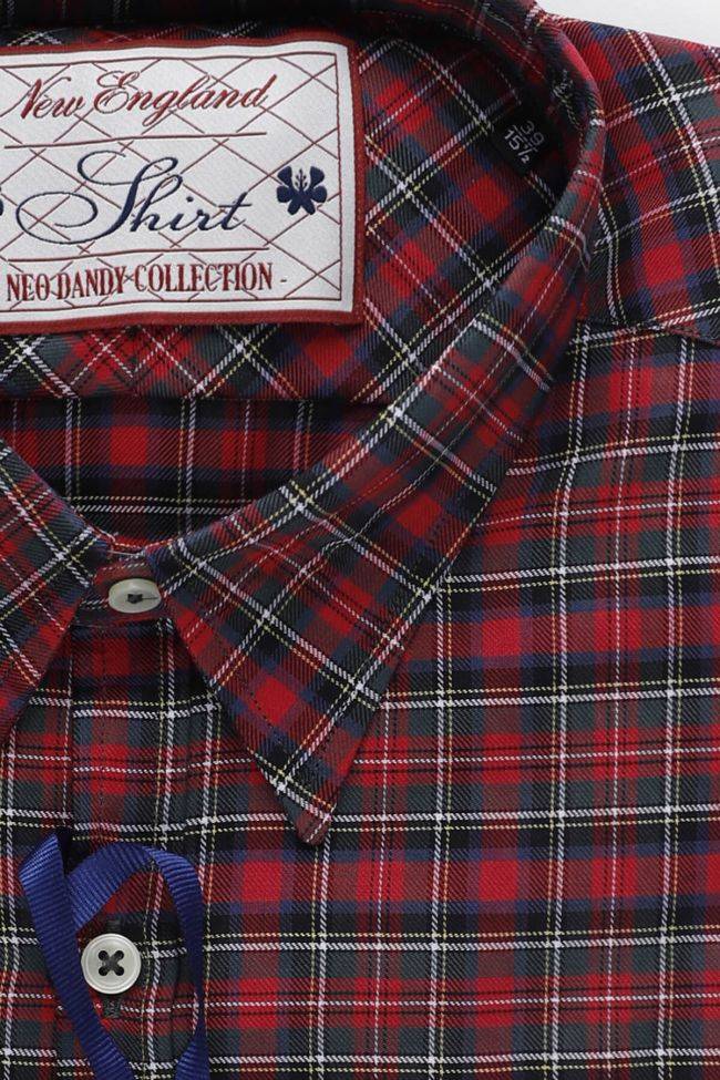 new england Hemd Herren New England Slim Karo 100% Baumwolle kragen Italienisch Lange Ärmel Günstiger Verkauf