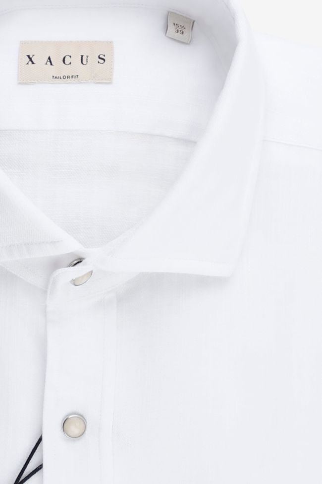 xacus Hemd Herren Xacus Regular Einfarbig 76% cotton 24% linen kragen Französisch Lange Ärmel Großer Ausverkauf