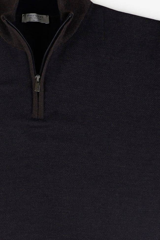 privati firenze Strickwaren Herren Privati Firenze Reißverschluss Slim Halb Unifarben 100% Merinowolle Extrafine Vatertagsangebot
