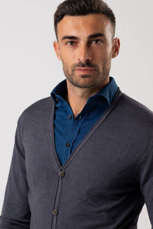 privati firenze Strickwaren Herren Privati Firenze Cardigan Slim Einfarbig 100% Merinowolle Neuheiten