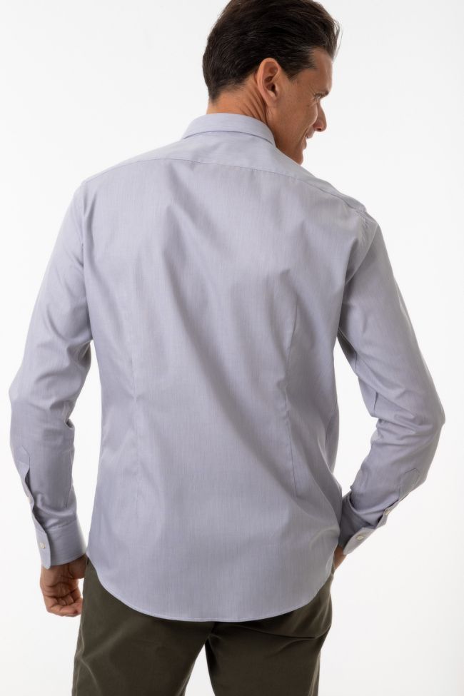 ingram Hemd Herren Ingram Slim Streifen 100% Baumwolle kragen Italienisch Lange Ärmel im Angebot