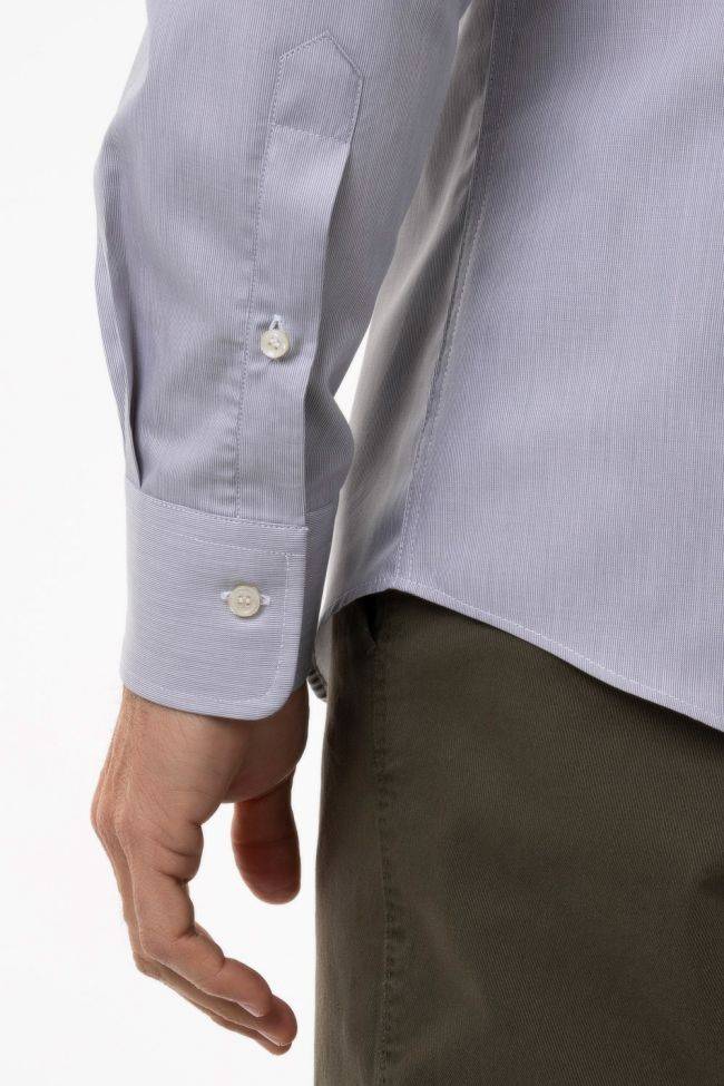 ingram Hemd Herren Ingram Slim Streifen 100% Baumwolle kragen Italienisch Lange Ärmel im Angebot