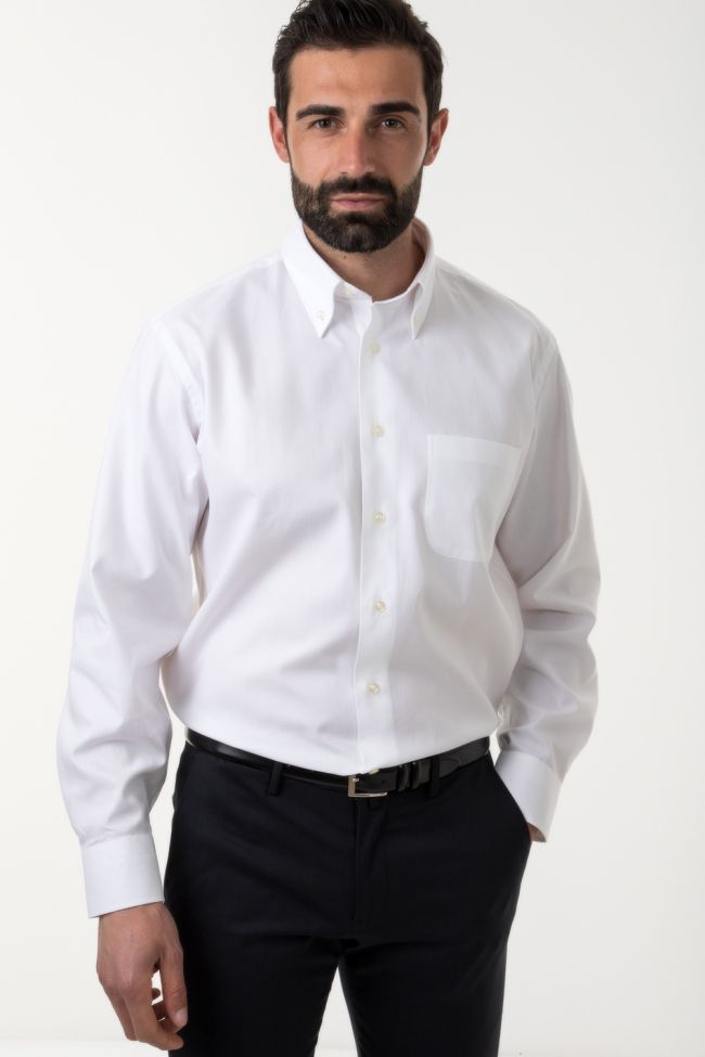 aplomb Hemd Herren Aplomb Classic Einfarbig 100% Baumwolle kragen Button-Down Lange Ärmel Schlussverkauf