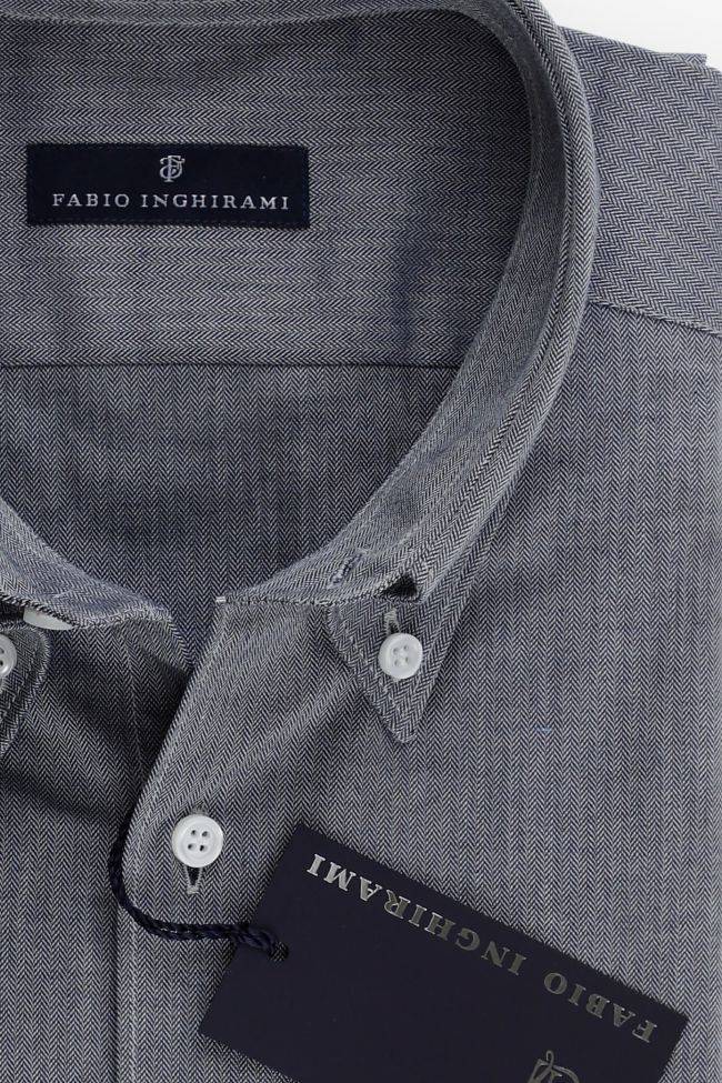 fabio inghirami Hemd Herren Fabio Inghirami Regular Halb Unifarben 100% Baumwolle kragen Button-Down Lange Ärmel Großer Ausverkauf
