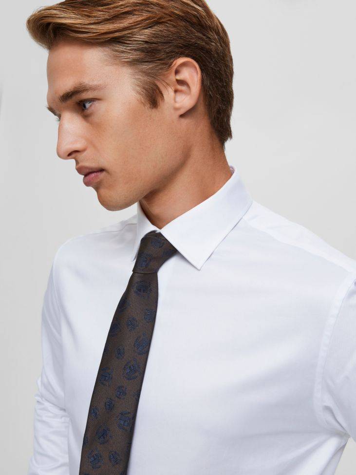selected Hemd Herren Selected Regular Einfarbig kragen Italienisch Lange Ärmel Flash Sale