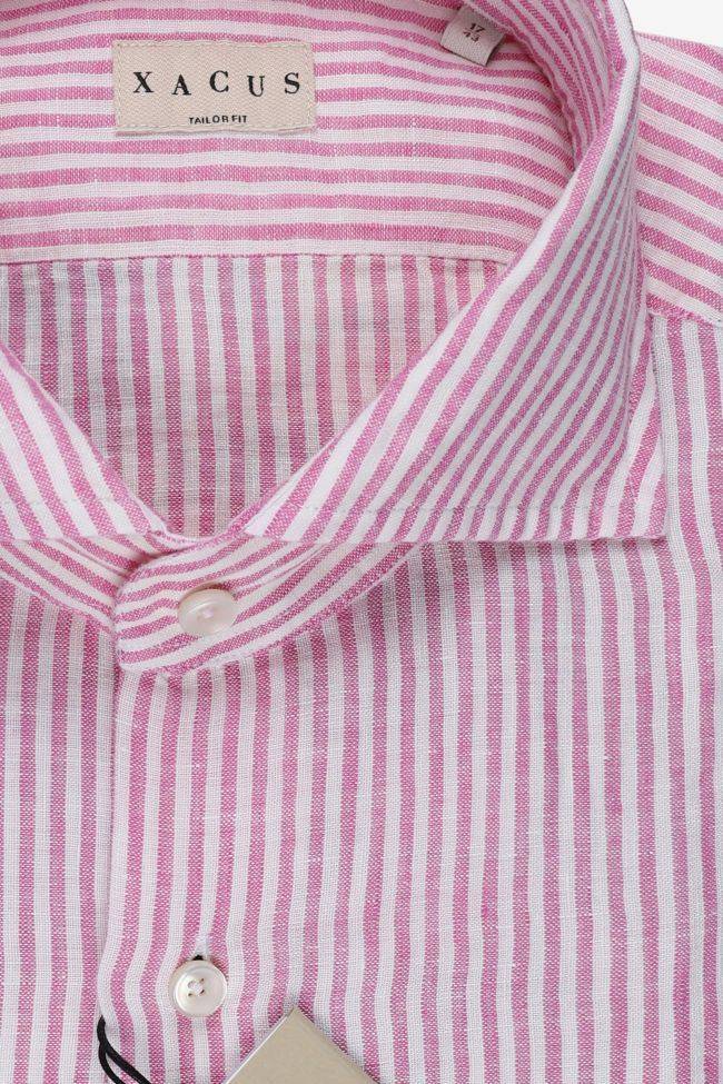 xacus Hemd Herren Xacus Regular Streifen 100% Leinen kragen Französisch Lange Ärmel Saisonschlussverkauf
