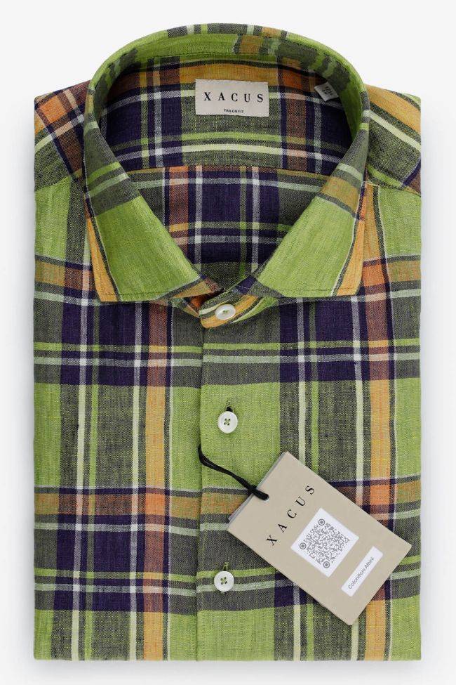 xacus Hemd Herren Xacus Regular Karo 100% Baumwolle kragen Französisch Lange Ärmel zollfrei