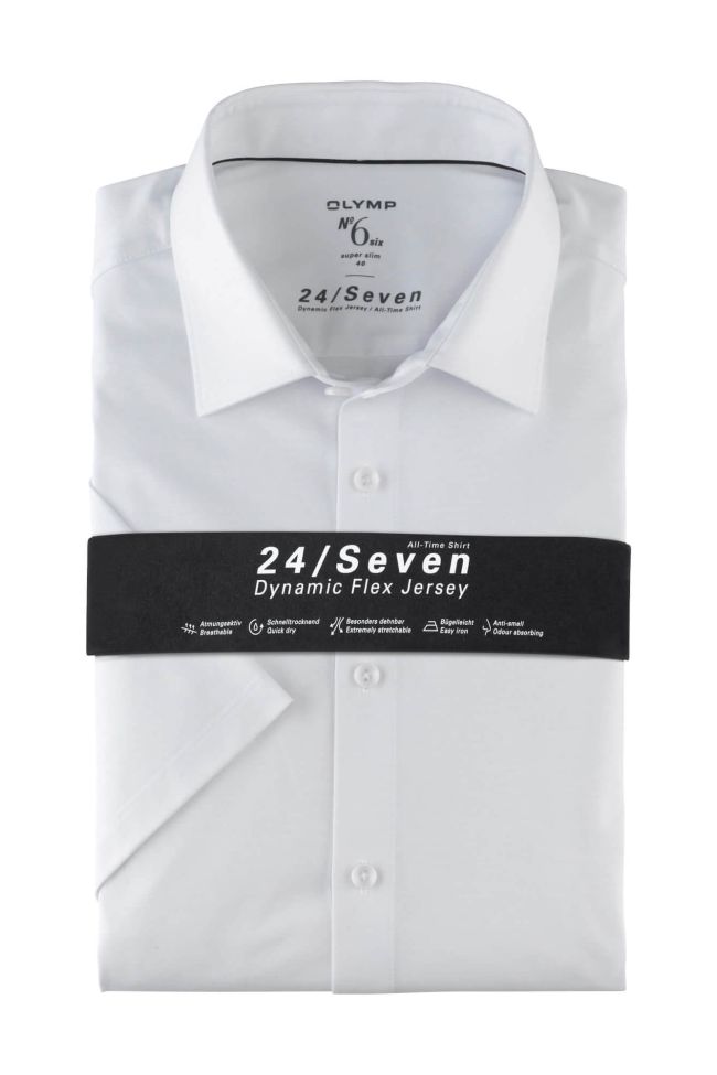 olymp Hemd Herren Olymp Classic Einfarbig kragen Italienisch Kurze Ärmel Outlet